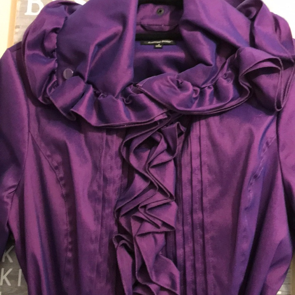 Purple long Samuel Dong trench coat